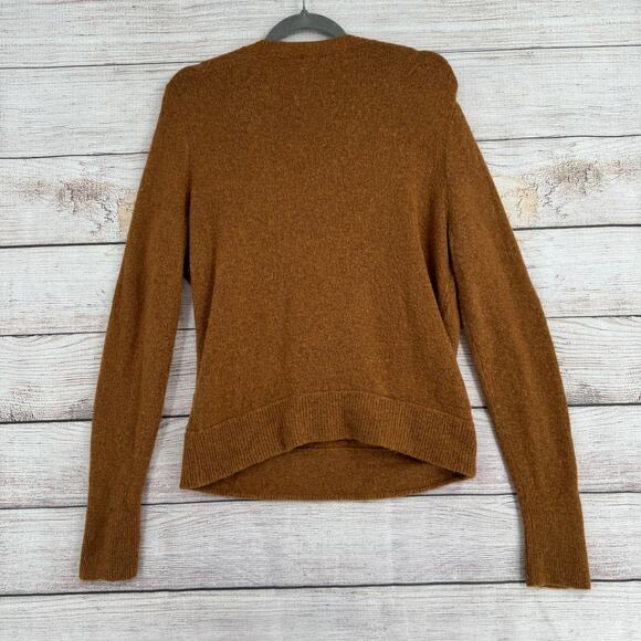 Madewell Wrap-Front Pullover Sweater in Coziest Yarn Womens Medium Hthr Harvest - Picture 2 of 9